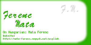 ferenc mata business card